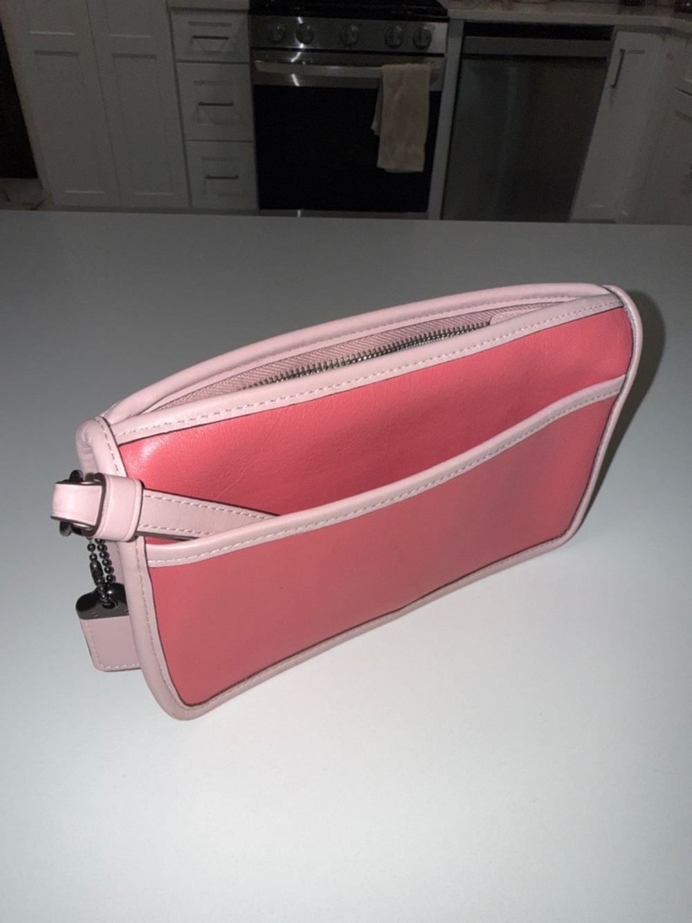 Two-Tone Leather Wristlet - COACH